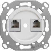 Bironi Шедель Белый Розетка Компьютерная 2-ая RJ45 Cat.5e (UTP) (скрытый монтаж)