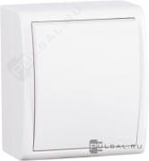 ВыключательSimon 15 Aqua, одноклавишный, с подсветкой, цвет - белый