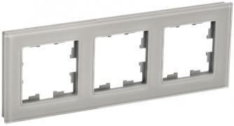 IEK Brite DECOR Дымчатый глянец стекло Рамка 3-ая