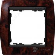 РамкаSimon 82, 1 пост, цвет - корень ореха, графит, дерево