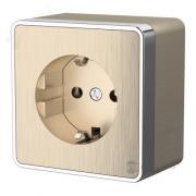 Розетка
Gallant,  без шторок,  с заземлением,  одинарная,  винтовые клеммы,   цвет - шампань рифленый