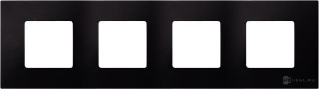 Рамка-декорSimon 27 play, 4 поста, цвет - черный, пластмасса