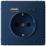 ArtGallery Аквамарин Розетка с/з USB A+С, (USB type-C 5V,  USB type-A 5V)