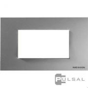 Рамка (итальянский стандарт)
Zenit,  4 модуля,   цвет - серебряный,  пластмасса