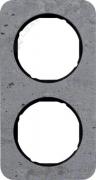 Рамка
R.1,  2 поста,   цвет - бетон шлифованный,  черный глянцевый,  бетон
