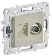 IEK Skandy Бежевый Розетка TV+RJ45 кат.5E
