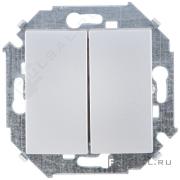 ВыключательSimon 15, двухклавишный, без подсветки, цвет - алюминий