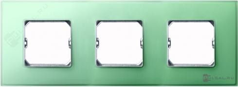 РамкаSimon 27 neos, 3 поста, цвет - изумрудный, пластмасса