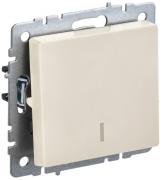 IEK Brite Base Бежевый Выключатель 1-клавишный с подсветкой