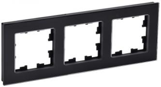 IEK Brite DECOR Черный глянец стекло Рамка 3-ая
