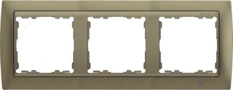РамкаSimon 82, 3 поста, цвет - шампань матовая, шампань, металл
