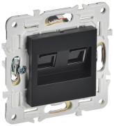 IEK Skandy Черный Розетка Компьютерная 2-ая RJ45 Cat.6e