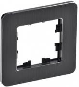 IEK Brite DECOR Черный/Алюминий металл Рамка 1-ая скругл.угол