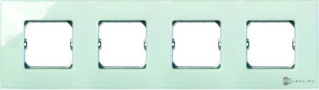 РамкаSimon 27 neos, 4 поста, цвет - салатовый, пластмасса