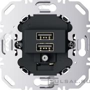 Механизм розетки USB, 3,0А
R.1,  R.3,  R.8,  K.1,  K.5,  Q.1,  Q.3,  Q.7,  S.1,  B.3,  B.7,  USB type-A 5V,  двойная,   цвет - антрацит матовый