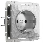 Розетка
Hammer,  со шторками,  с заземлением,  одинарная,  винтовые клеммы,   цвет - серебряный