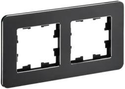 IEK Brite DECOR Черный металл Рамка 2-ая скругл.угол