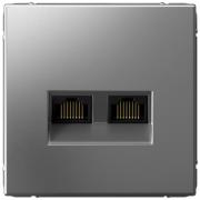 ArtGallery Сталь Розетка Компьютерная 2-ая RJ45 Cat.6a (FTP)