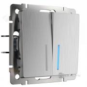 Переключатель
Alumax,  Split,  Slab,  Senso,  Baguette,  Acrylic,  Platinum,  Elite,  Snabb,  Stream,  Flock,  Stark,  Fiore,  Favorit,  Diamant,  Aluminium,  Antik,  Metallic,  двухклавишный,  с подсветкой,   цвет - серебряный рифленый