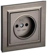 IEK Brite Темная Бронза Розетка б/з в сборе, винтовой зажим