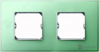 РамкаSimon 27 neos, 2 поста, цвет - изумрудный, пластмасса