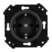 Bironi Шедель Бриз Черный матовый Розетка с/з без шторок, винтовые клеммызолото матовый (скрытый монтаж)