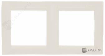 РамкаSimon 15, 2 поста, цвет - слоновая кость, пластмасса