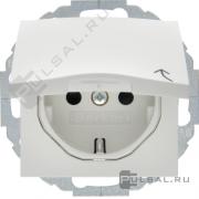 Розетка (механизм внутри поворачивается)
S.1,  B.3,  B.7,  со шторками,  с крышкой,  с заземлением,  одинарная,  безвинтовые клеммы,   цвет - белый матовый