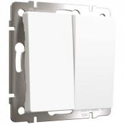 Кнопка Н.О.+Н.О.
Alumax,  Split,  Slab,  Senso,  Baguette,  Acrylic,  Platinum,  Elite,  Snabb,  Stream,  Flock,  Stark,  Fiore,  Favorit,  Diamant,  Aluminium,  Antik,  Metallic,  двухклавишный,   цвет - белый матовый