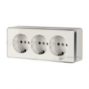 Розетка
Gallant,  со шторками,  с заземлением,  тройная,  винтовые клеммы,   цвет - слоновая кость