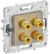 IEK Skandy Шампань Розетка акустическая 2 пары