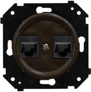 Bironi Шедель Бриз Коричневый матовый Розетка Компьютерная 2-ая RJ45 Cat.5e (UTP) (скрытый монтаж)