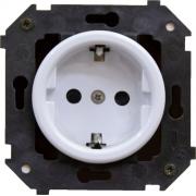 Bironi Шедель Белый Розетка с/з без шторок, винтовые клеммызолото матовый (скрытый монтаж)