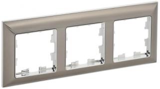 IEK Brite DECOR Никель/Хром 3D-форма Рамка 3-ая