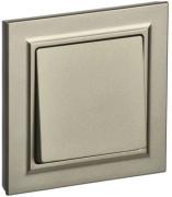 IEK Brite Base Шампань Выключатель 1-клавишный в сборе