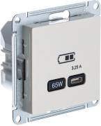 Atlas Design Бежевый Розетка USB тип-C 65Вт с быстрой зарядкой