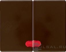 КлавишиArsys, двухклавишный, с подсветкой, с индикацией, цвет - коричневый глянцевый