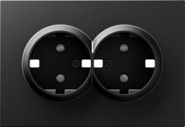 Donel A07 Матовый Карбон Накладка Розетки 2-ая с/з со шторками