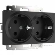 Розетка
Alumax,  Slab,  Senso,  Baguette,  Acrylic,  Platinum,  Elite,  Snabb,  Stream,  Flock,  Stark,  Fiore,  Favorit,  Diamant,  Aluminium,  Antik,  Metallic,  без шторок,  с заземлением,  двойная,  винтовые клеммы,   цвет - черный