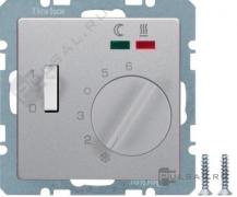 Терморегулятор 10А, НО-контакт, 230В
Q.1,  Q.3,  Q.7,  поворотный,  датчик t° пола (внешний),  без таймера,   цвет - алюминий бархат