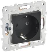 IEK Skandy Черный Розетка с/з, винтовой зажим