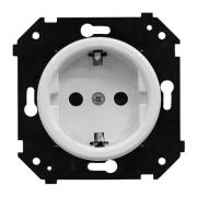 Bironi Шедель Бриз Белый матовый Розетка с/з без шторок, винтовые клеммы (скрытый монтаж)