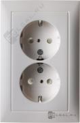 Розетка
S.1,  со шторками,  с заземлением,  двойная,  безвинтовые клеммы,   цвет - белый глянцевый
