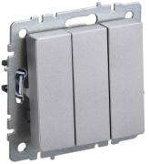 IEK Brite Base Алюминий Выключатель 3-клавишный