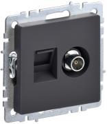 IEK Brite Base Графит Розетка TV+RJ45 кат.5E