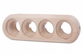 Bironi Лизетта Дерево Бук Натурэль Рамка 4-ая для монтажа с декоративной трубой 2 выхода (накладной монтаж)