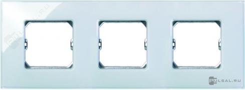 РамкаSimon 27 neos, 3 поста, цвет - голубой, пластмасса