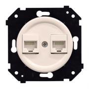 Bironi Шедель Бриз Песочное золото матовый Розетка Компьютерная 2-ая RJ45 Cat.5e (UTP) (скрытый монтаж)