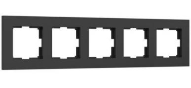 Рамка
Slab,  5 постов,   цвет - черный матовый,  пластмасса