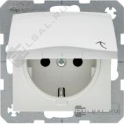 Розетка
S.1,  без шторок,  с крышкой,  с заземлением,  одинарная,  безвинтовые клеммы,   цвет - белый глянцевый